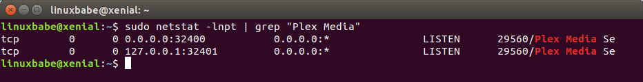 plex media server listening port 32400