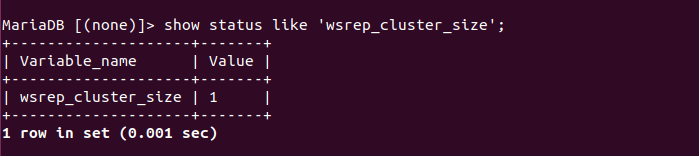 show status like 'wsrep_cluster_size';