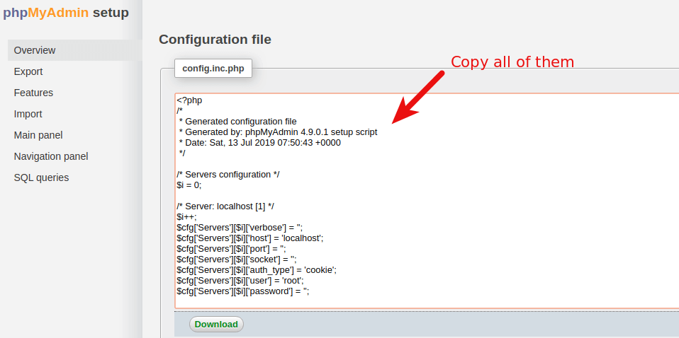 debian buster phpmyadmin configuration storage