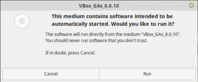 insert virtualbox guest addition ISO image