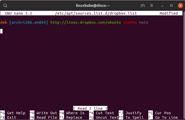install dropbox on ubuntu 19.04 from command line