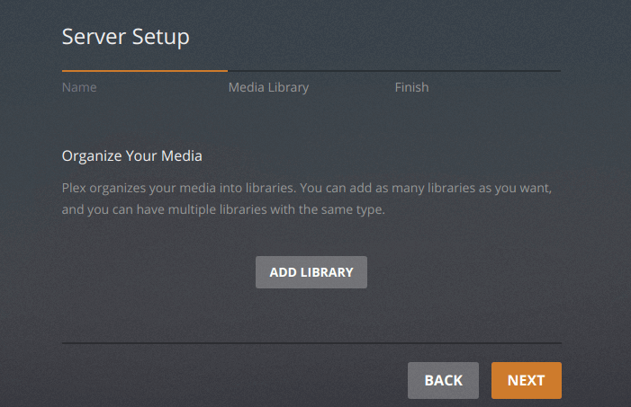 plex media server add library
