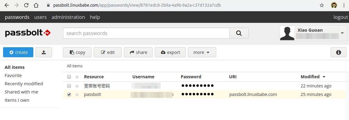 passbolt import passwords