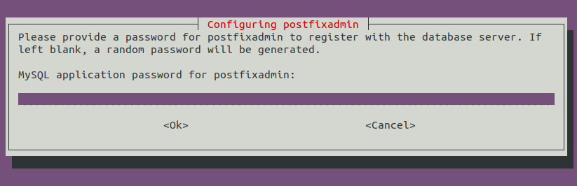 postfixadmin database password