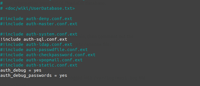 dovecot mysql password database authentication