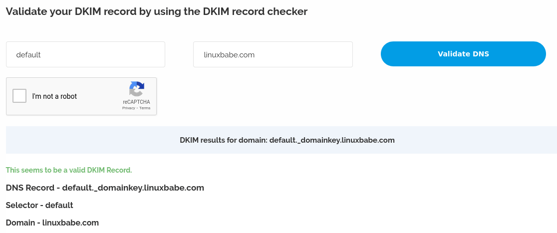 dmarc analyzer dkim record checker
