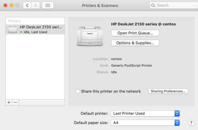macOS printers & scanners