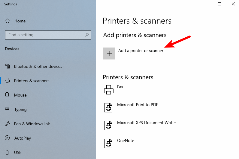 imprimantes et scanners Windows 10