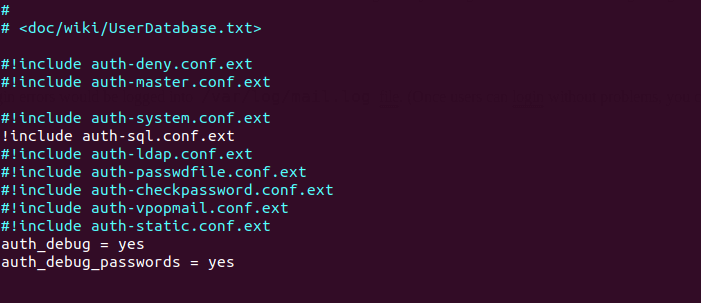 dovecot mysql password database