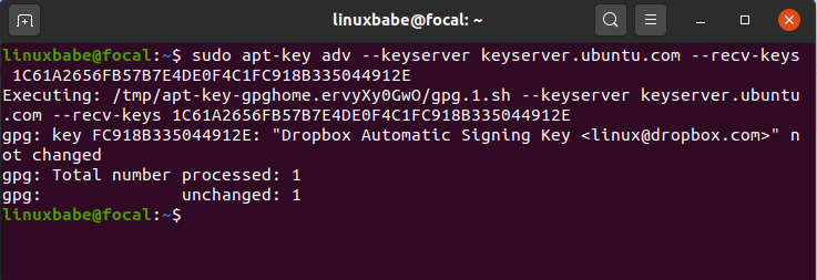 install dropbox ubuntu 20.04 LTS