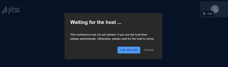 jitsi meet waiting for the host