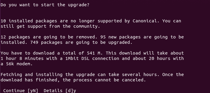 upgrade ubuntu 19.10 to 20.04 from the command line