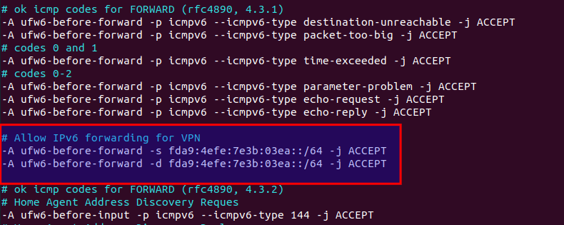 Allow IPv6 forwarding for wireguard VPN
