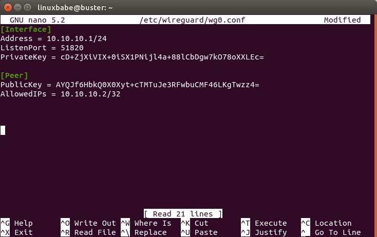 Debian-wireguard-VPN-server-configuration-file-wg0