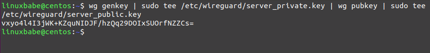 centos-wireguard-VPN-server-generate-public-private-key