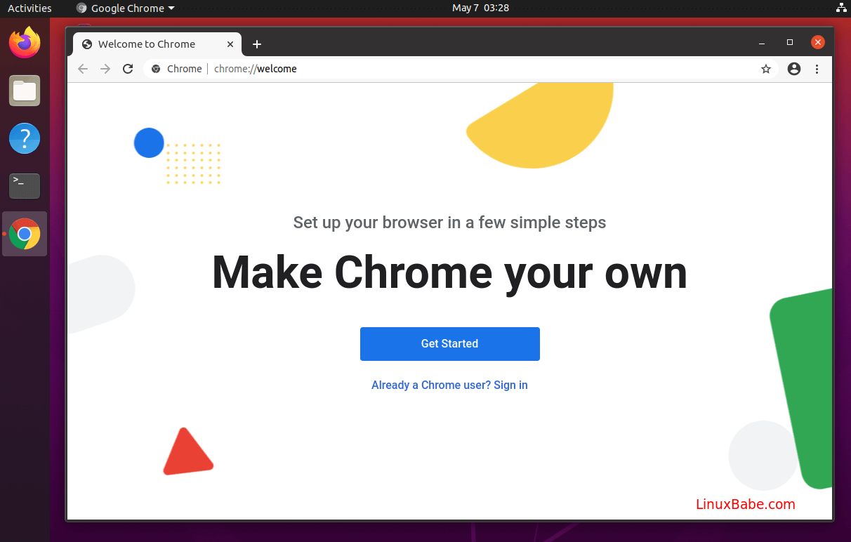 start-google-chrome-on-ubuntu