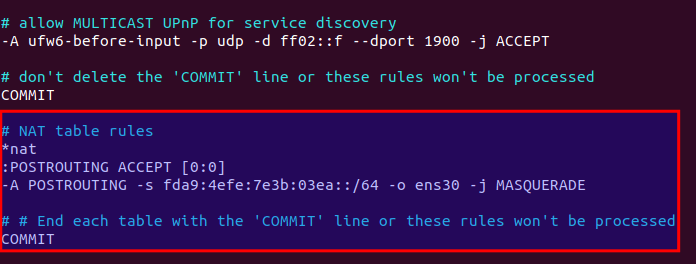 wireguard IPv6 Masquerading