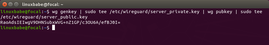 wireguard VPN server generate public private key