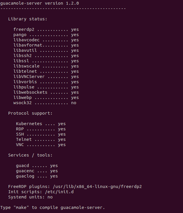 guacamole server ubuntu 20.04