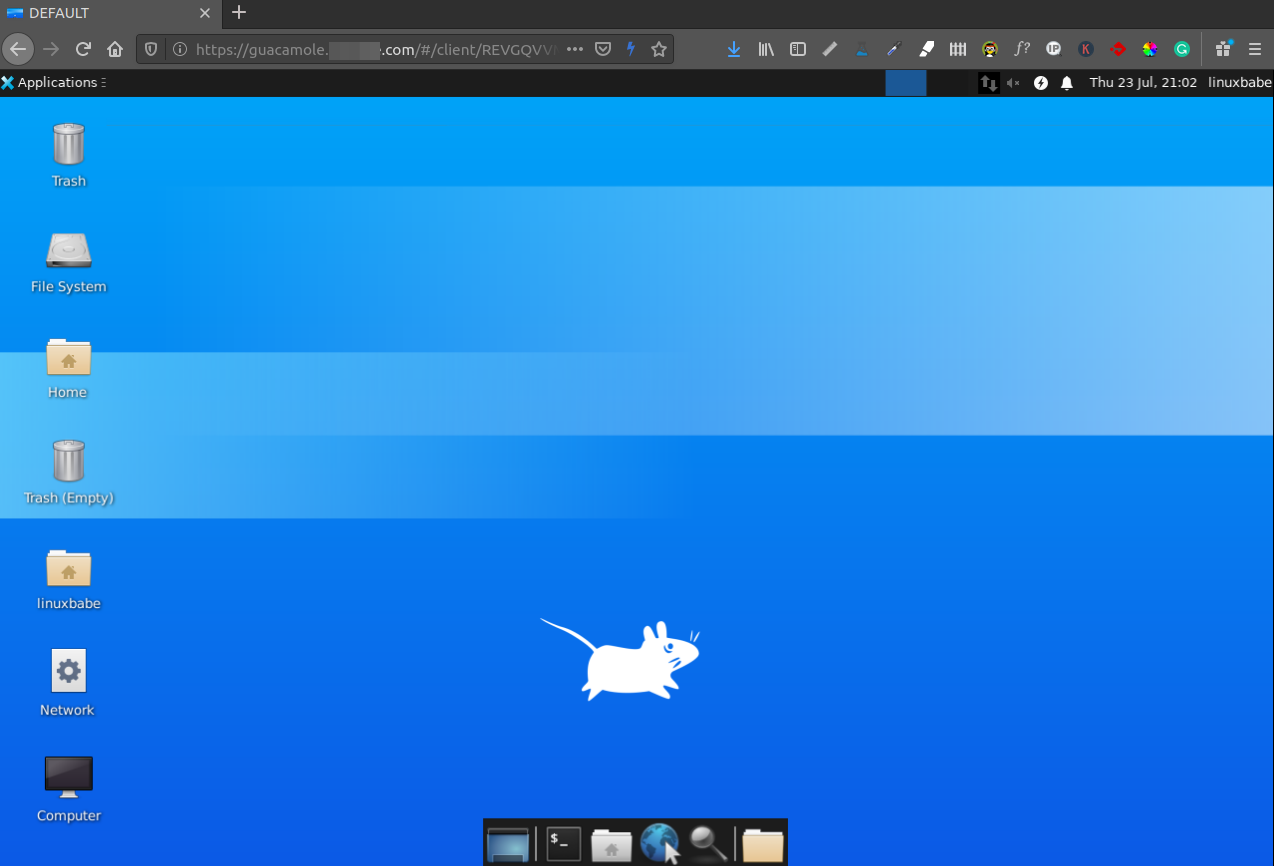 gucamole xfce remote desktop