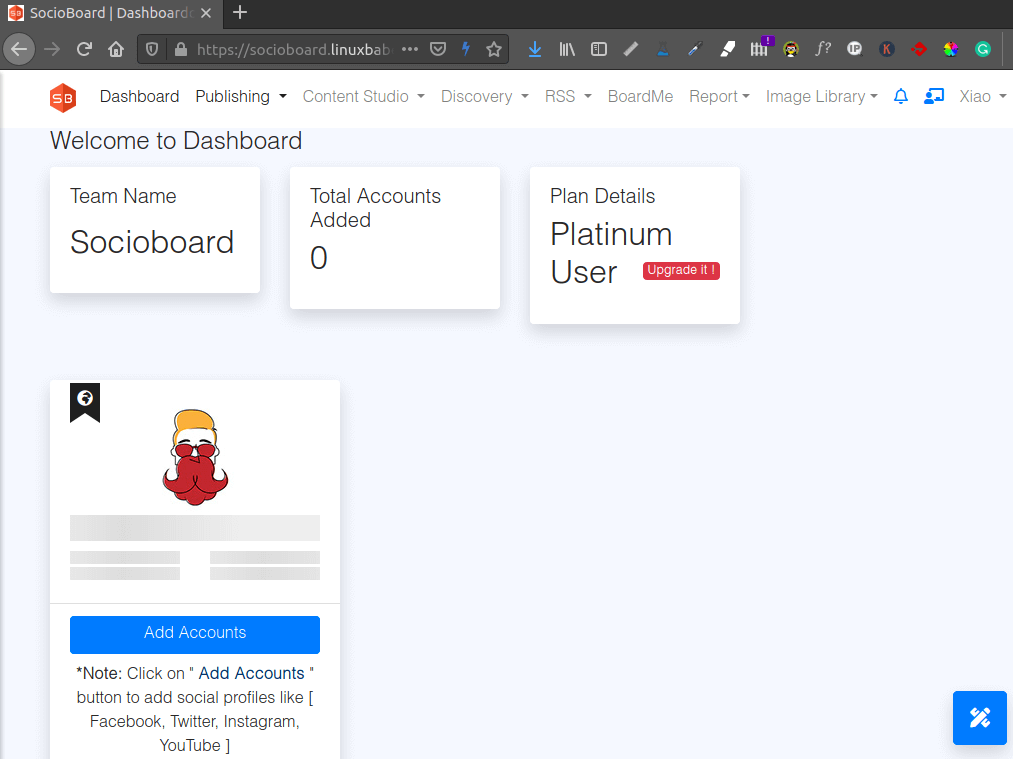 socioboard dashboard