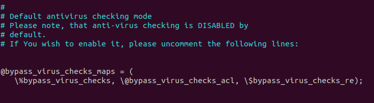 ubuntu amavis turn on virus checking