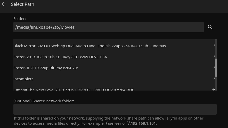 jellyfin media folder path