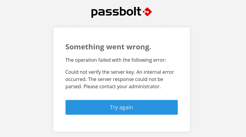 passbolt Could not verify the server key