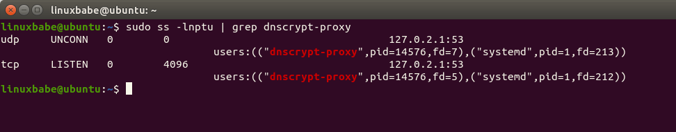 dnscrypt-proxy listening address