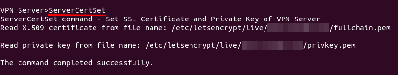 softethervpn server set letsencrypt certificate