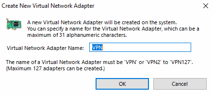 virtual network adpater name