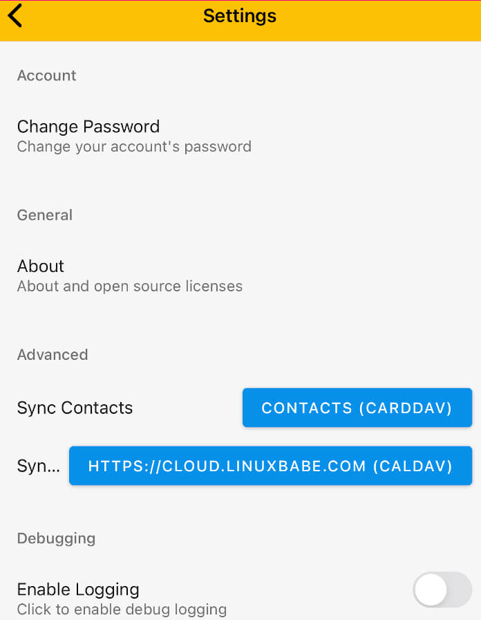 ios etesync caldav carddav sync