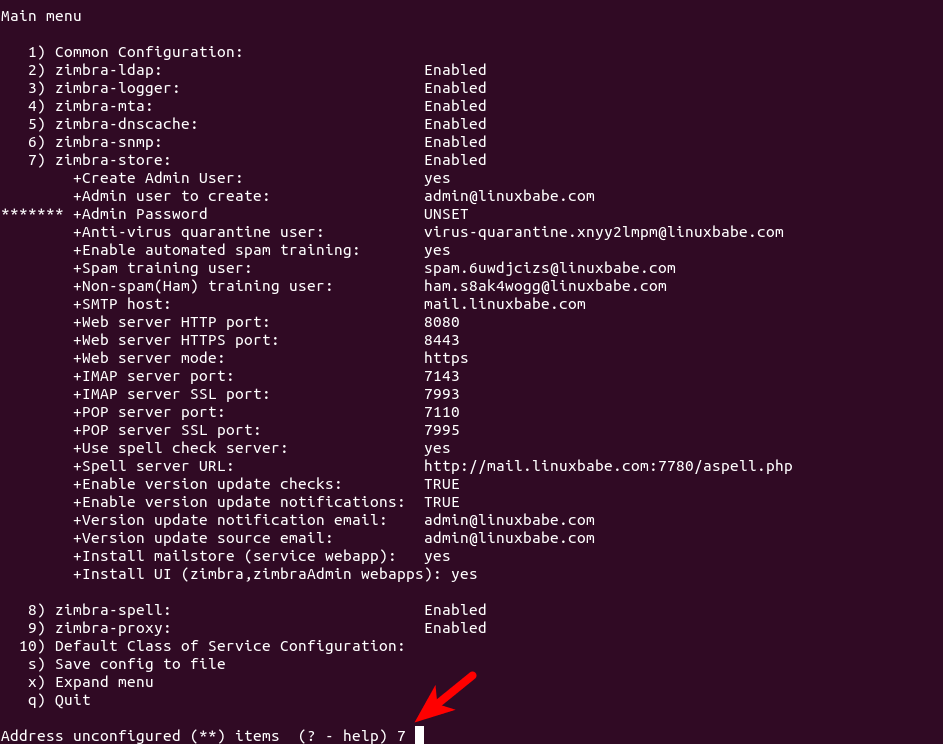ubuntu-zimbra-address-unconfigured-item-set-admin-password