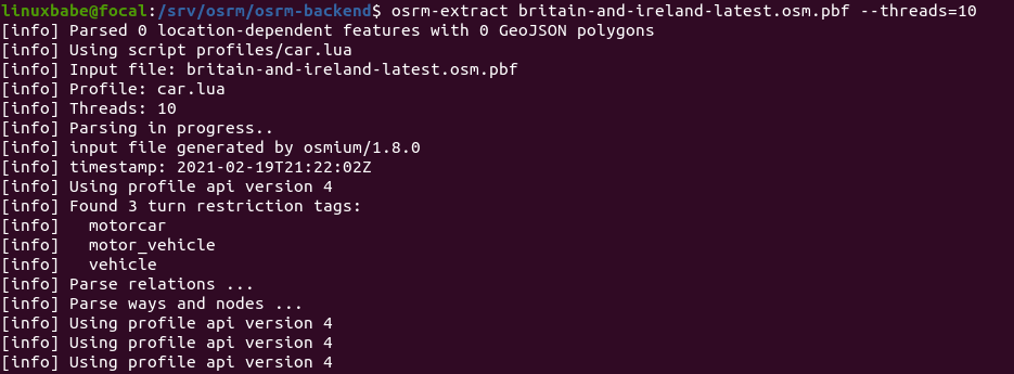 Generate OSRM Routing Data ubuntu 20.04
