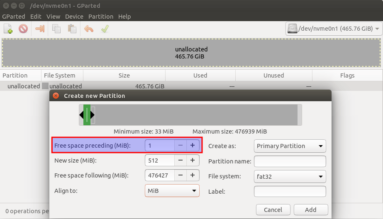 ssd partition alignment in gparted