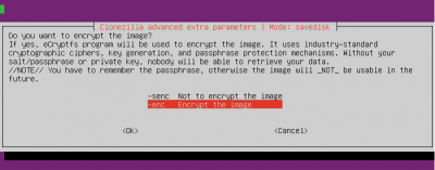 clonezilla encrypt disk image