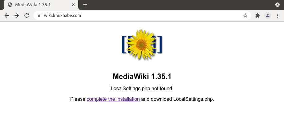 mediawiki install wizard