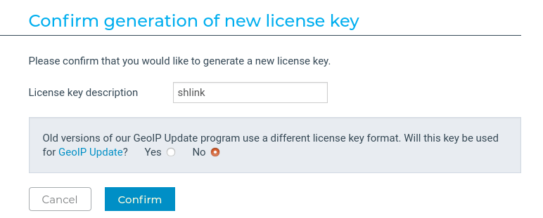 shlink geolite2 license key
