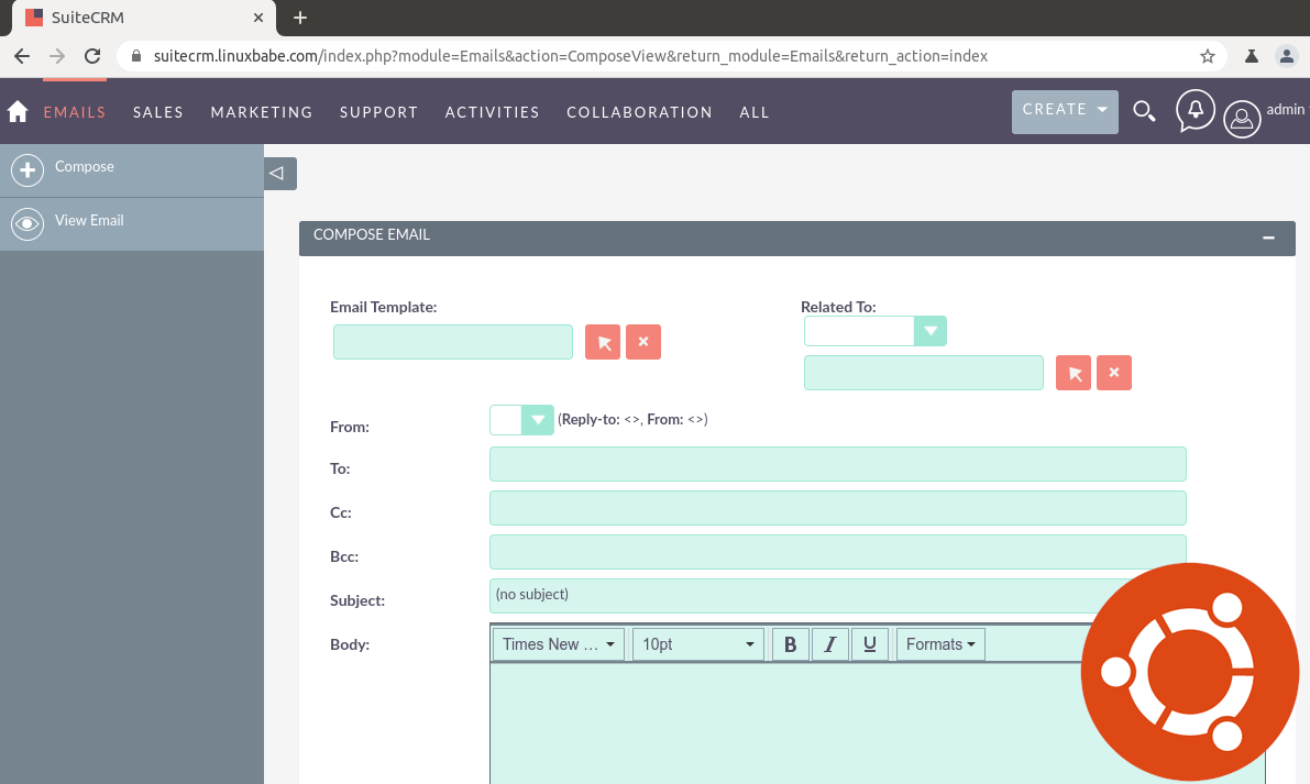 how to install suitecrm on ubuntu 20.04 server