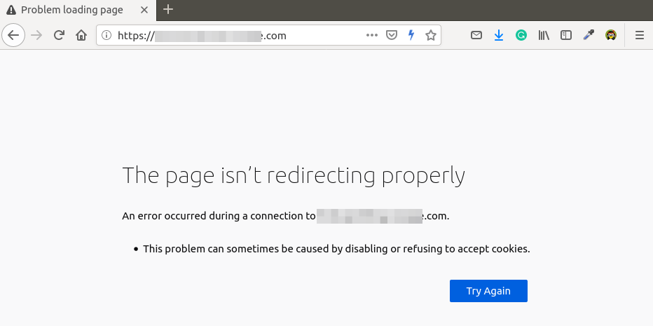 Firefox The page isn’t redirecting properly