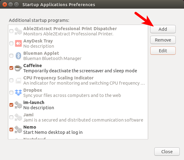 Startup Applications cpupower-gui
