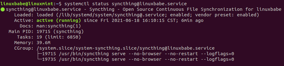 syncthing linux mint