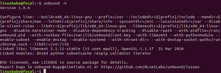 unbound ubuntu 20.04 server