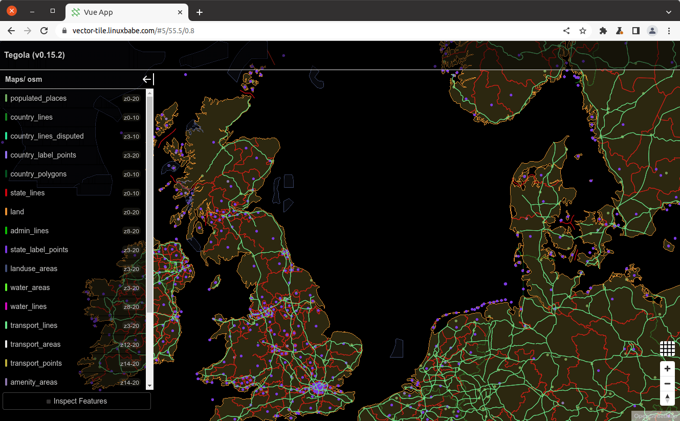 Example: Connect to an OSM Vector Server