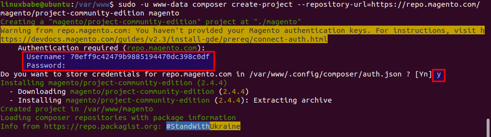 install magento via composer ubuntu