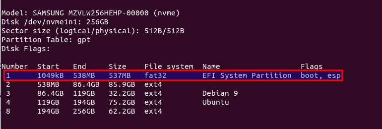 UEFI system partition