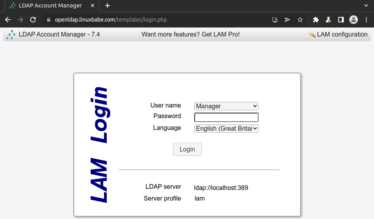 ldap account manager login page