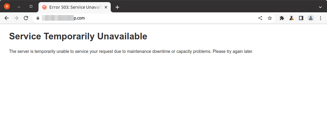 magento 503 service temporarily unavailable