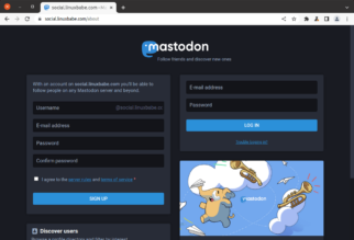 mastodon login page