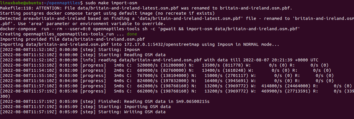 openmaptiles import osm data